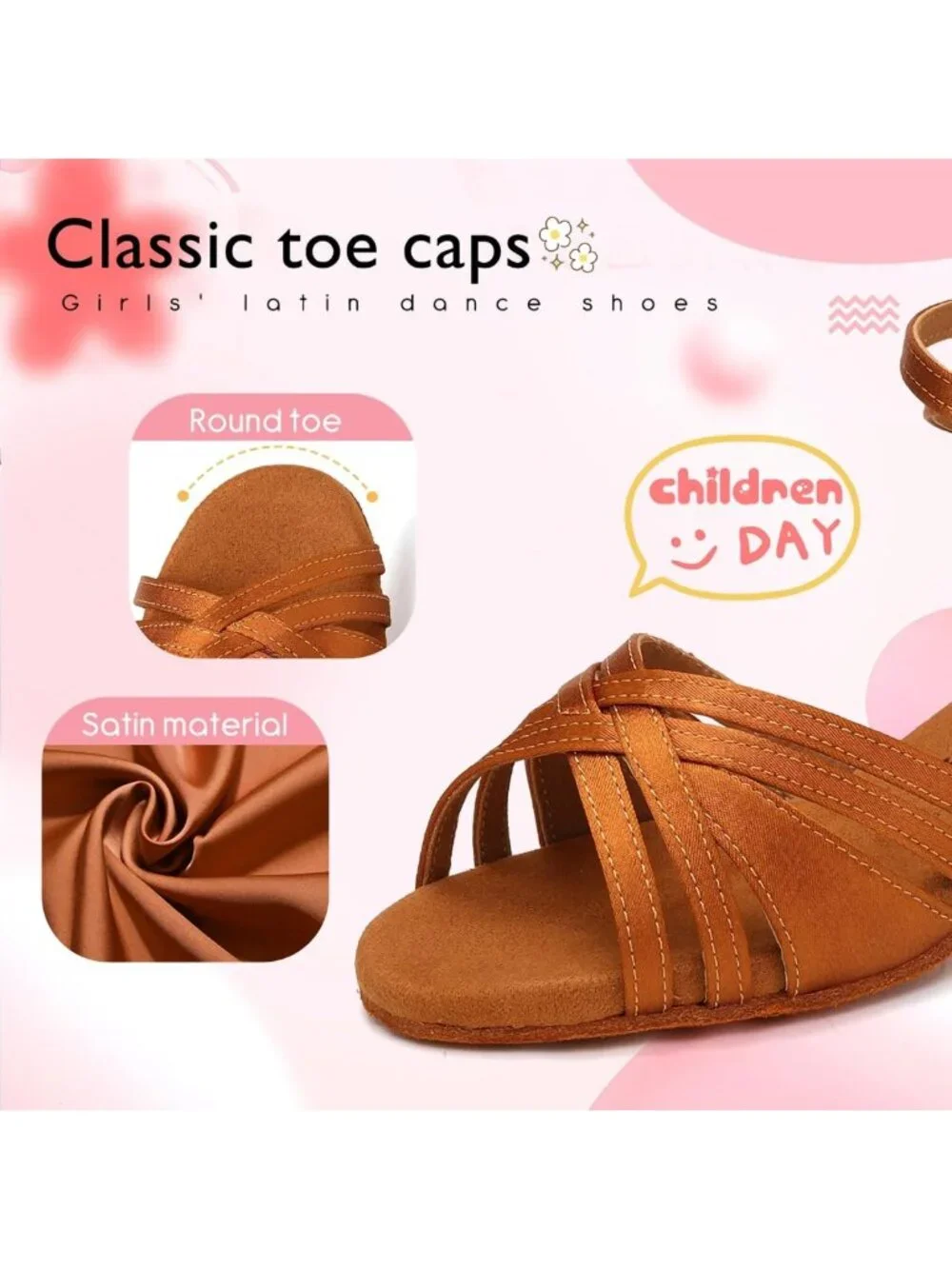 Stylish Low Heel Girl's Latin Dance Shoes for Salsa, Bachata & Ballroom